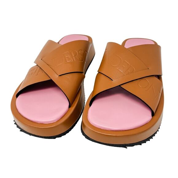 J.W. Anderson Flat Platform Leather Slide Sandal Cross Strap Size 36 / US 6-7 - Picture 15 of 15
